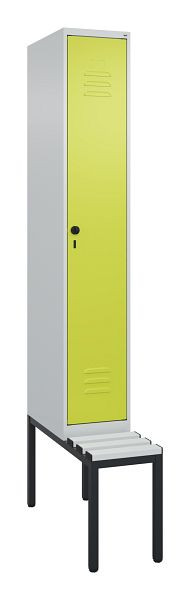 C+P luierkastje Classic PLUS, met onderbank, 2120x300x815mm, 7035/0024, draaigrendel, 0800507-10 S10042