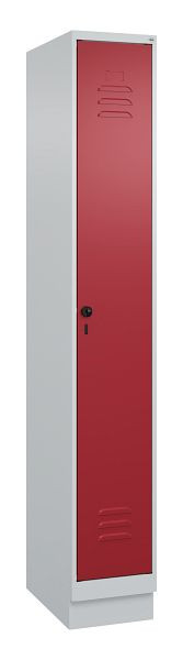 C+P kleedkamerkast Classic PLUS met middenwand, bodem, 1950x300x500mm, 7035/3003, veiligheidsdraaigrendel, 080020-10F S10001