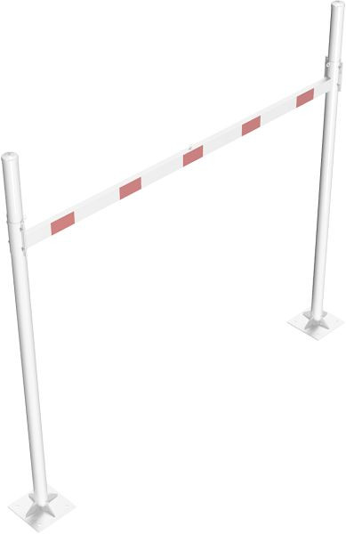 Hoogtebegrenzer voor het plaatsen van 2 steunpalen in beton, dwarsbuislengte: 3000 mm, voor plugbevestiging, zonder barrière van aluminium buis, 417_302BP