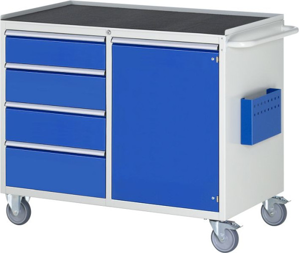 RAU montagewagen serie 7000, metalen onderstel, links: 4 x lade, rechts: 1 x draaideur, 1145x975x650 mm, 05-LL5.21.12A-MT.11
