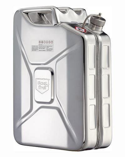 DENIOS RVS jerrycan met schroefdop en overdrukventiel, 20 liter inhoud, 117-340