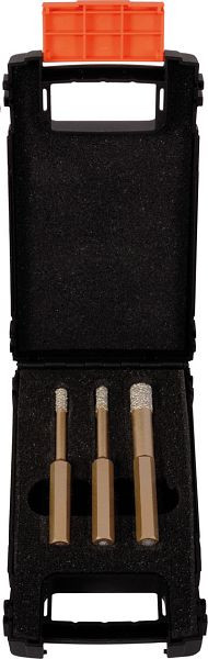 Projahn set diamanten droogboren 3-delig met was zeshoekige schacht, in MAMBO doos "S" 1 stuk, 59801