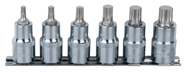 KS Tools 1/4" CHROMEplus bitdoppenset XZN, 6-delig, 918.0645