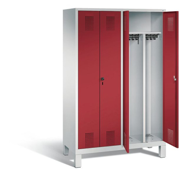 C+P zwart wit kastje Evolo, H1850xW1190xD500mm, kleur: lichtgrijs/robijnrood, 48012-40 S10152