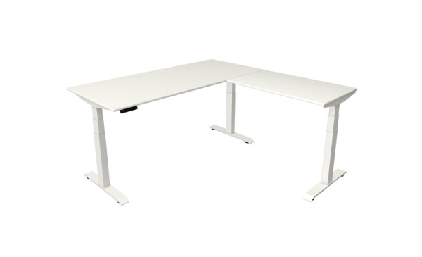 Kerkmann sta-/zittafel Move 4 nieuw 180 x 80 cm met verlengstuk 100 x 60 cm wit frame, wit tafelblad, 10093110