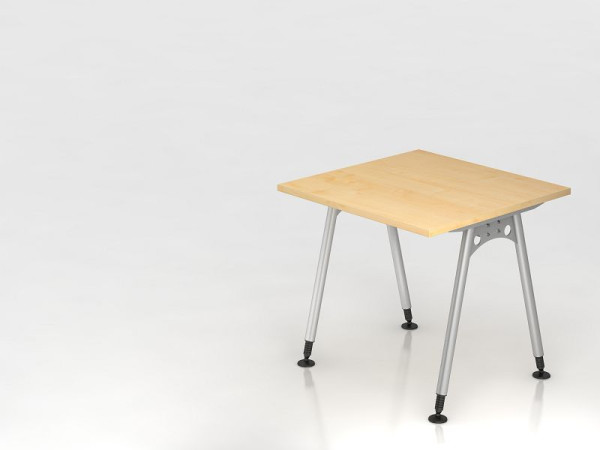 Hammerbacher bureau A-poot 80x80 esdoorn, rechthoekige vorm, VAS08/3/S