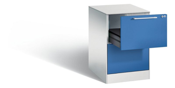 C+P archiefkast Asisto, H710xB440xD600mm, kleur: lichtgrijs / gentiaanblauw, beugelgreep, 146 275-221 S10023