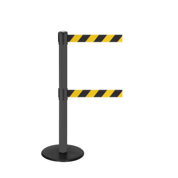 Stein HGS HGS personengeleidingssysteem -P-Line Duo-, antraciet, zwart/geel diagonaal (gearceerd), met magnetisch banduiteinde, bandlengte: 2 x 4 m, 36403-0604