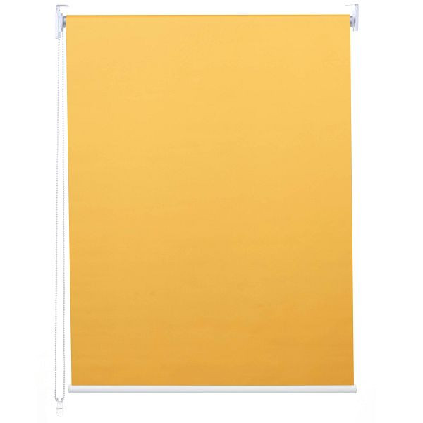 Mendler rolgordijn HWC-D52, raamrolgordijn zijtrekrolgordijn, 80x160cm zonwering verduisterend ondoorzichtig, geel, 63315
