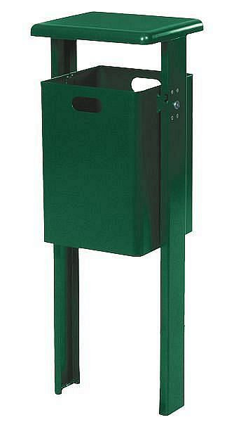 Renner rechthoekige staande afvalcontainer 40 L, met ronde kap (t=3 mm), onderstel, kap, gepoedercoat, antraciet-ijzer mica, 7083-40PB DB703