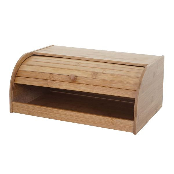 Mendler brooddoos HWC-B80, broodtrommel broodtrommel broodmand broodopslag, bamboe roldeksel, 17x40x28cm, zonder lade, 60728