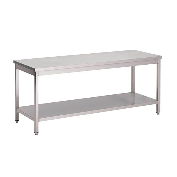 Gastro M werktafel van RVS met plank 70cm, GS030