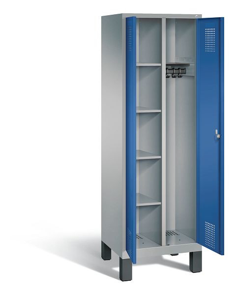 C+P reinigingsmiddelenkast Evolo, H1850xB610xD500mm, kleur: wit aluminium / gentiaanblauw, 48060-20 S10114