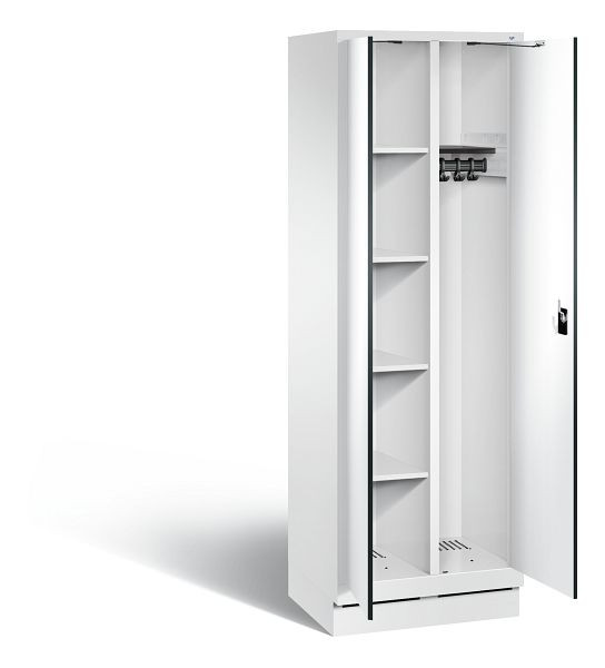 C+P reinigingsmiddelenkast Evolo, H1800xB610xD500mm, kleur: verkeerswit / decor wit, 48160-20 S10142