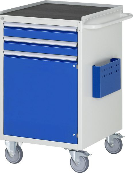 RAU montagewagen serie 7000, B580 x D650 x H975 mm, metalen onderstel, hoogte 25 mm, laden: 2xH90 mm, draaideur H540 mm, 15-L5.7AR-MT.11