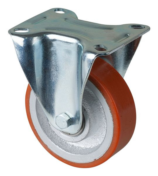 BS rollen transportrol, vaste rol, wielbreedte 30 mm, wiel-Ø 100 mm, draagvermogen 125 kg, gegoten polyurethaan 95 Shore A, gegoten, kogellager, L410.C10.100
