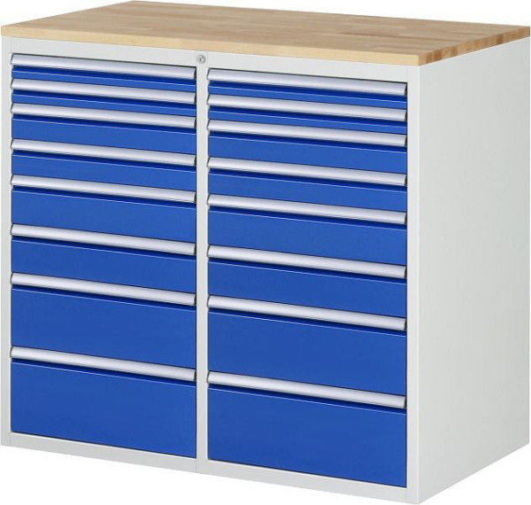 RAU ladekast 7000, B1145xD650xH1035mm, links: 2x60, 2x90, 2x120, H180, H210mm, rechts: 2x60, 2x90, 2x120, H180, H210mm, massief beuken, 03-LL7.11.11AB.11