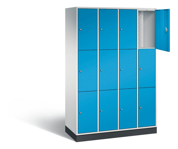 C+P lockerkast Intro, H1950xW1220xD490mm, kleur: lichtgrijs / lichtblauw, 8370-401 S10002