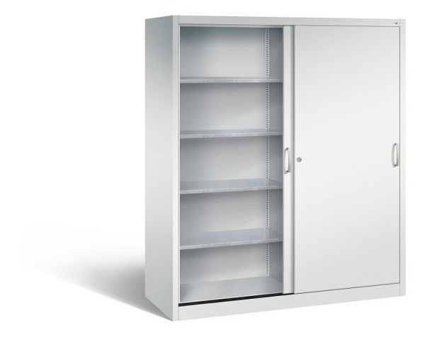 C+P schuifdeurkast Acurado, H1950xB1600xD600mm, kleur: lichtgrijs, beugelgreep, 2169-00 S10095