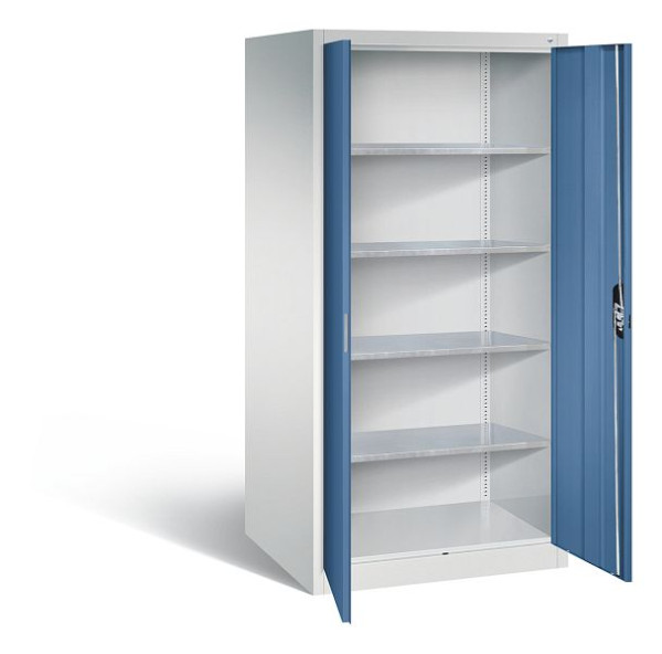 C+P gereedschapskast Acurado, H1950xW930xD800mm, kleur: lichtgrijs / verre blauw, verzonken handgreep, 8924-00 S10183