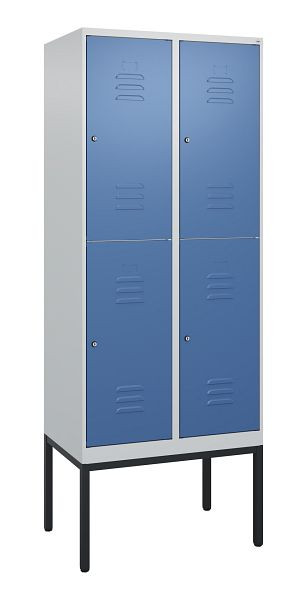 C+P dubbeldekskast Classic PLUS, frame, 2 vakken, 2120x800x500mm, 7035/5023, cilindersloten, 0803307-22 S10020