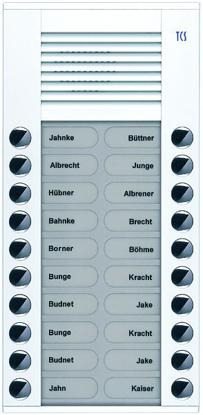 TCS audio voordeurstation serie PES 20 beldrukkers (rechts/links uitgelijnd), AP wit, PES20-WS/04