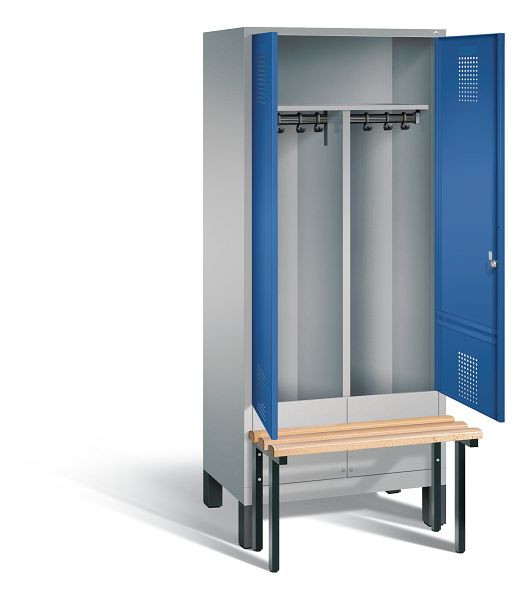 C+P zwart wit kastje Evolo, H1850xW810xD815mm, kleur: wit aluminium / gentiaanblauw, 48032-22 S10085