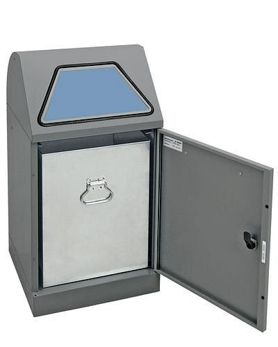 DENIOS Wertstoffsammler 120 Liter, Hand-Bedienung, verzinkter Innenbehälter, grau/grau, 164465