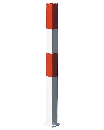 Moravia afzetpaal, thermisch verzinkt en roodwit gelakt, voor inzetting in beton, 70 x 70 mm, zonder kettingoog, 248375