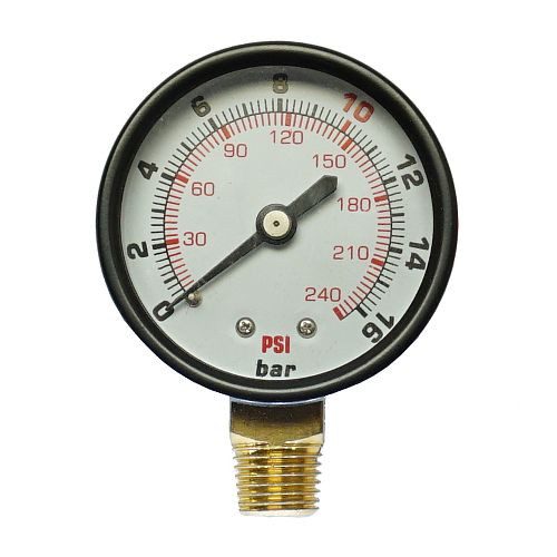 AEROTEC manometer 16 bar 50 mm - 1/4 inch ET onder, 9052195