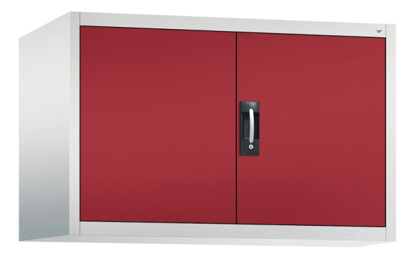 C+P bovenkast Acurado, H790xB1200xD600mm, kleur: lichtgrijs/robijnrood, verzonken handgreep, 9495-000 S10006