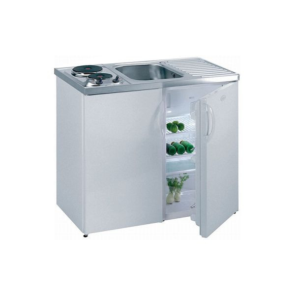 Lüllmann bijkeukenkeuken PREMIUM, spoelbak rechts, 860 x 1000 x 600 mm, zuiver wit, 731260