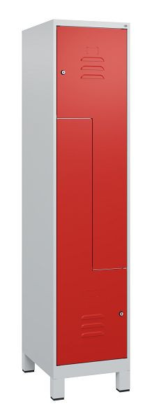 C+P Z-Spind Classic PLUS, voeten, 2 vakken, 1800x400x500mm, 7035/3020, cilindersloten, 0800137-122 S10017