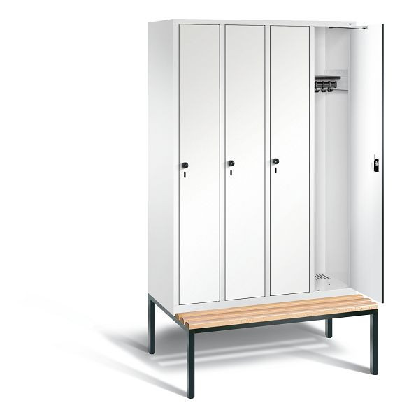 C+P garderobekast Evolo, H2090xB1190xD815mm, kleur: verkeerswit / decor wit, 48050-40 S10790