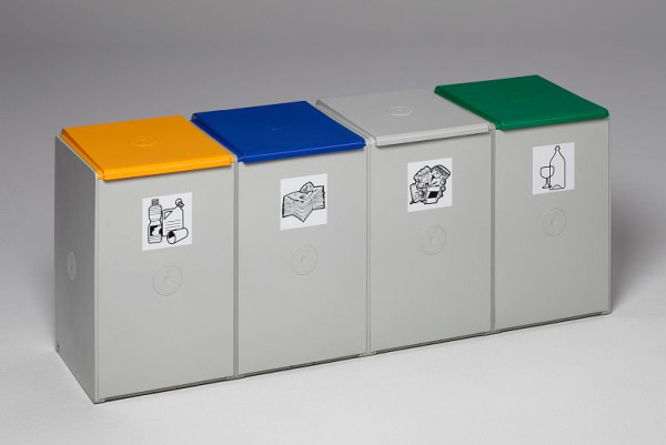 VAR kunststof bak 60 L, 4-voudig, zonder deksel, 3813