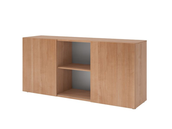 Hammerbacher dressoir met schuifdeuren 1780, 2 OH, romp: notenhout / voorkant: notenhout, 160 x 42 x 74,8 cm (BxDxH), V1780/N/N