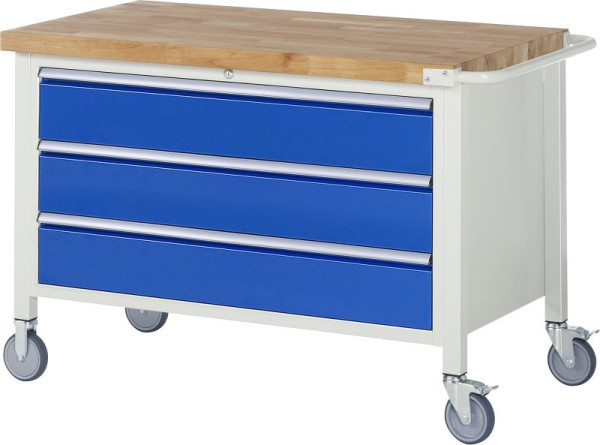 RAU verrijdbare werkbank serie 8000, 3 x XXL laden, 1250x880x700 mm, 05-8357A2-127B4S.11