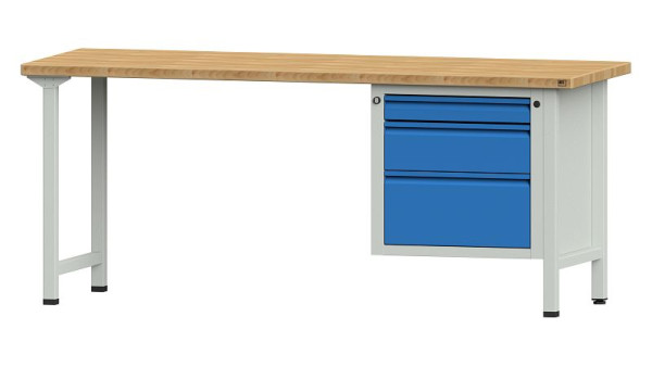 ANKE werkbanken combinatie werkbank, model 730 E, 2000 x 700 x 840 mm, RAL 7035/5012, BMP 40 mm, 510.808