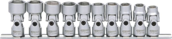 KS Tools 3/8" zeskant dopsleutelset met scharnier, 10 stuks 10-19mm, 917.3940