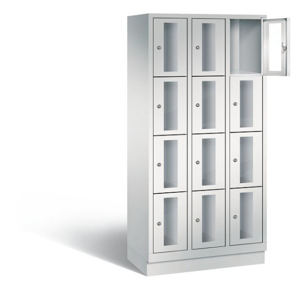 C+P lockerkast Classic, H1800xB900xD500mm, kleur: wit aluminium / gentiaanblauw, 8020A304 S10010