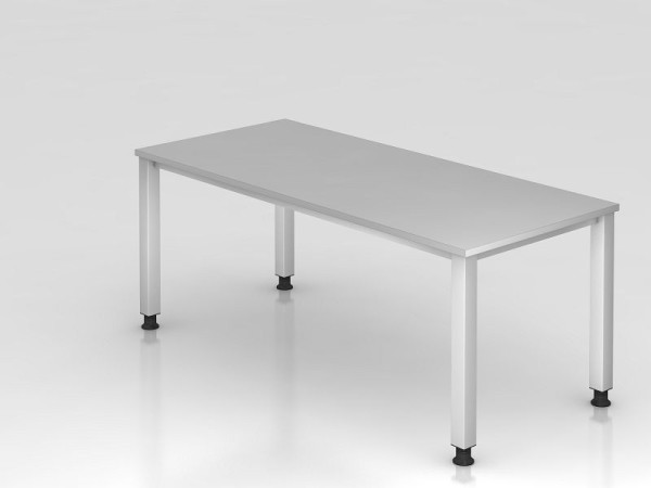 Hammerbacher Bureau 4-poots vierkant 180x80cm grijs, rechthoekige vorm, VQS19/5/S