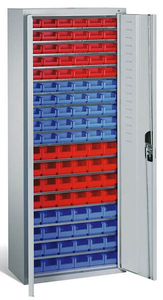 Bedrunka + Hirth kast met open front opbergbakken, 6x legplank, afmetingen in mm (BxDxH): 700 x 300 x 1690, 04.413.20