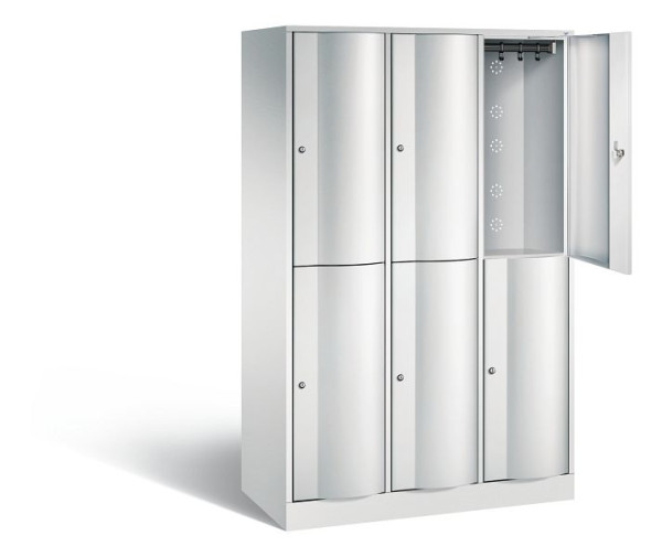 C+P locker dubbellaags Resisto, H1950xB1148xD540mm, kleur: lichtgrijs, 8270-372 S10018