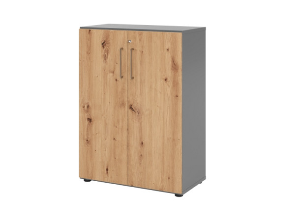Hammerbacher kast 3OH 938T3 grafiet/knoestig eiken, V938T3/G/R/BS