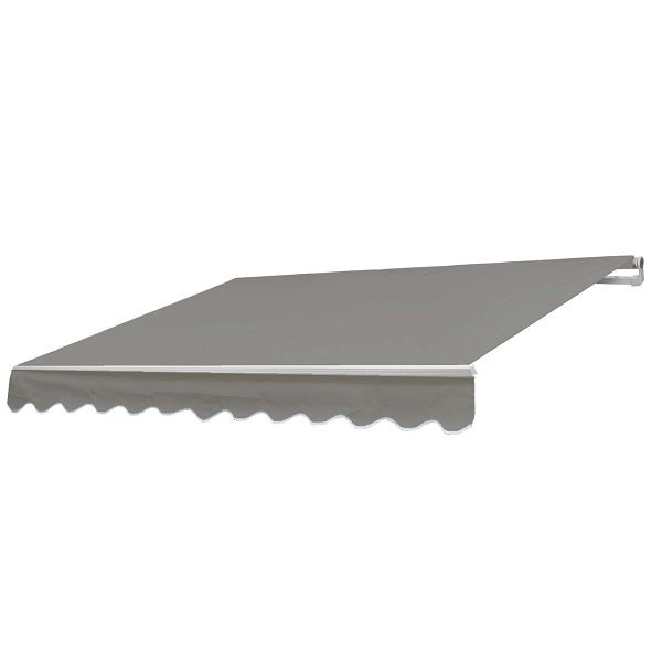 Mendler aluminium luifel T790, knikarmluifel zonwering 4x3m, polyester, grijsbruin, 51982