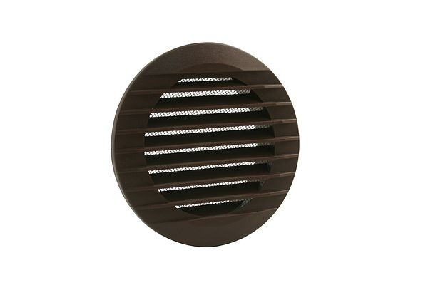 Marley ventilatierooster 190x150mm rond voor montage in buis bruin, 059495