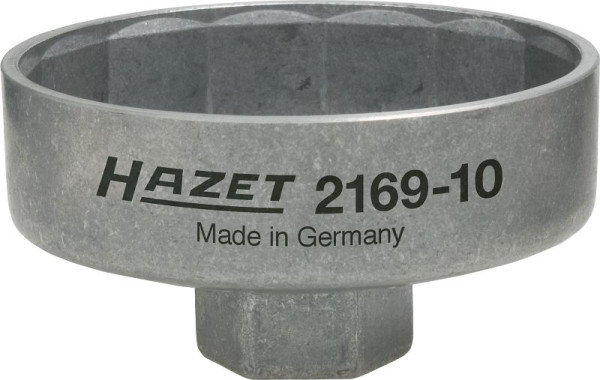 Hazet oliefiltersleutel, hol vierkant 10 mm (3/8 inch), uitwendig 14-punts profiel, 82 mm, 2169-10