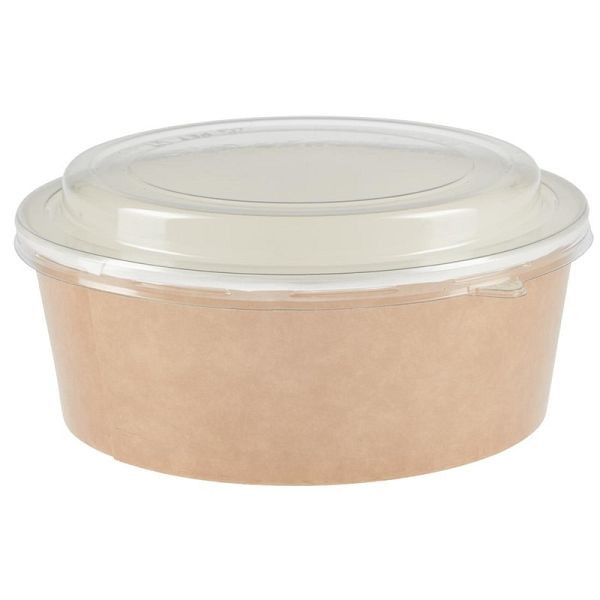 Colpac Recyclebare wegwerpsaladekommen met deksel Large 1300ml (Pak van 150) (150 stuks), FA374