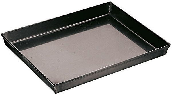APS pizzapan, 60 x 40 cm, hoogte: 2,5 cm, blauw blik, rand omgevouwen, niet vaatwasmachinebestendig, materiaaldikte 0,7 mm, 88256