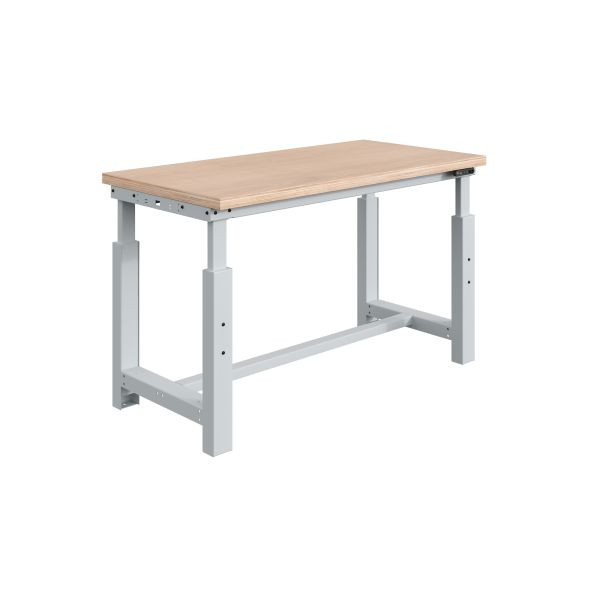 SOFAME SI werkbank, elektrisch in hoogte verstelbaar, B 1200 x D 750 x H 740 tot 1240 mm, multiplex werkblad 40 mm, lichtgrijs RAL 7035, W010010802GC